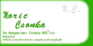 moric csonka business card